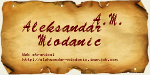 Aleksandar Miodanić vizit kartica